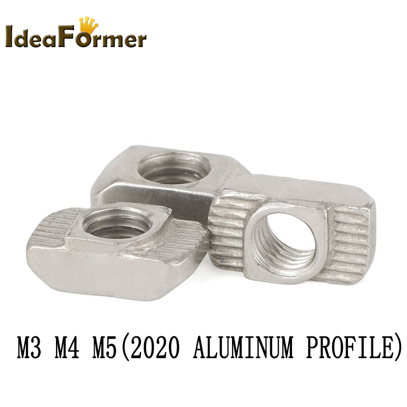Aluminum T-Slot Profile - Accesorios de perfil niquelado, M3, M4,