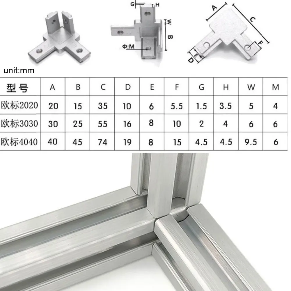 Conector de esquina de 3 vías, - Aluminum T-Slot Profile reseña y precio