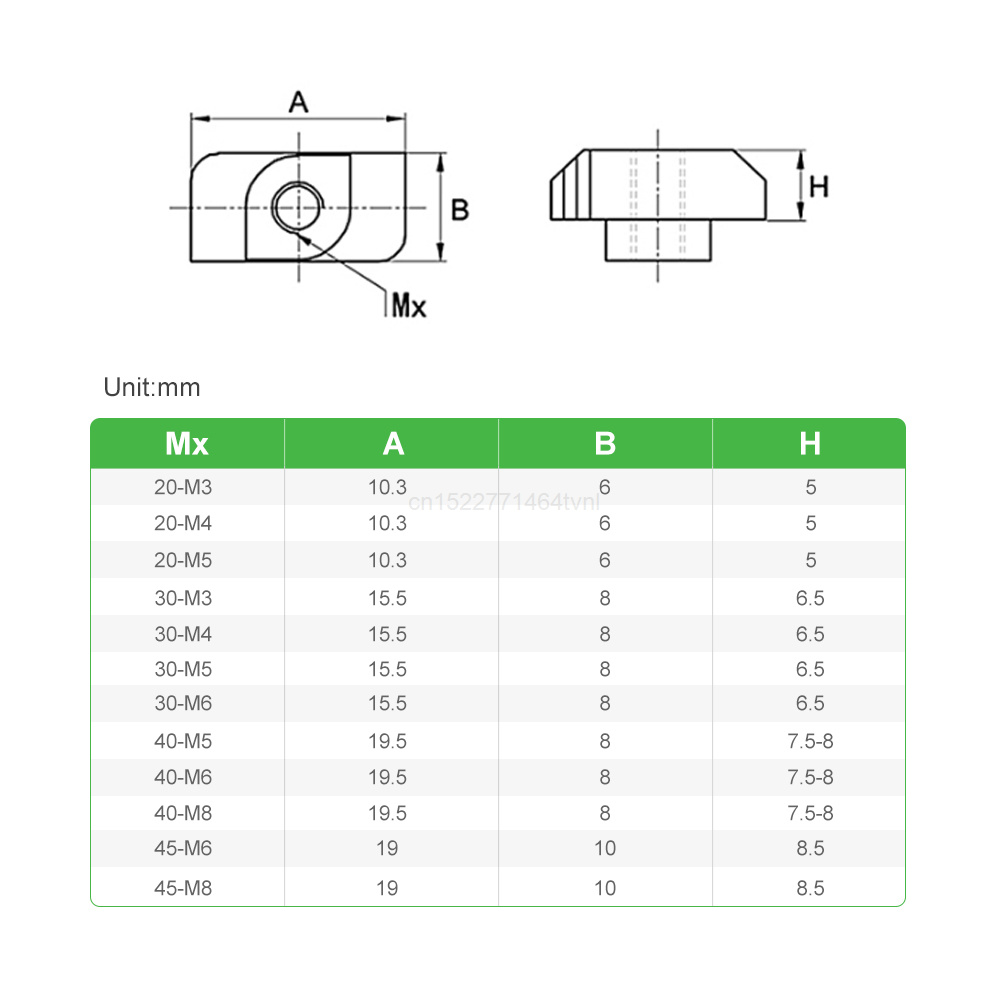 Tuerca en T M3 M4 M5 M6 M8 con - Aluminum T-Slot Profile reseña y precio